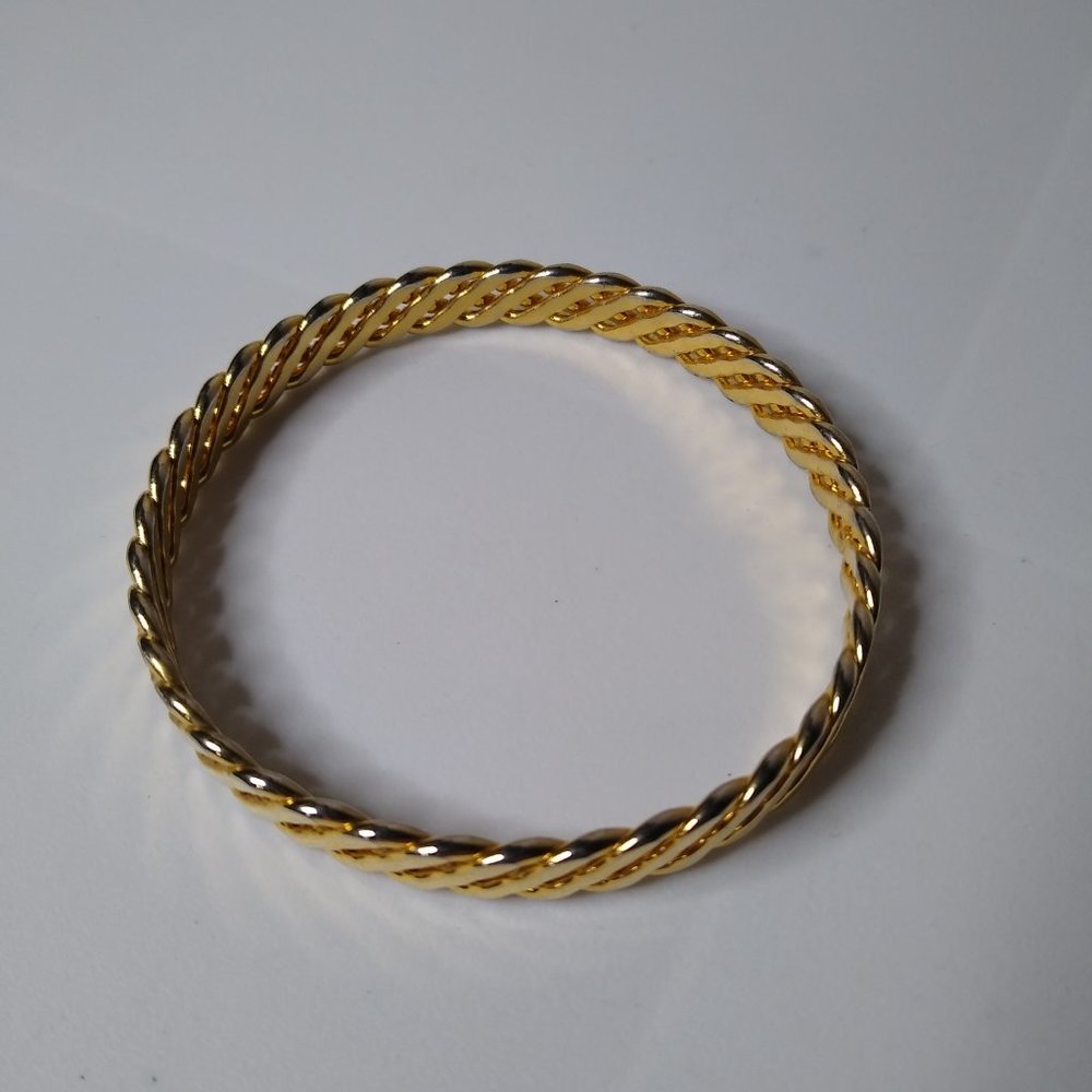Vintage Solid Decorative Metal Bangle - image 7